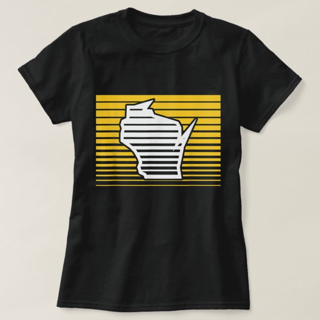 Camiseta Milwaukee Wisconsin - Gradient Stripes (Frente do Design)