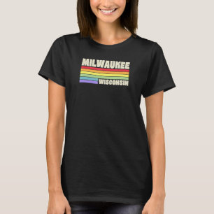 Camiseta Milwaukee Wisconsin Pride Rainbow Flag Orgulho gay