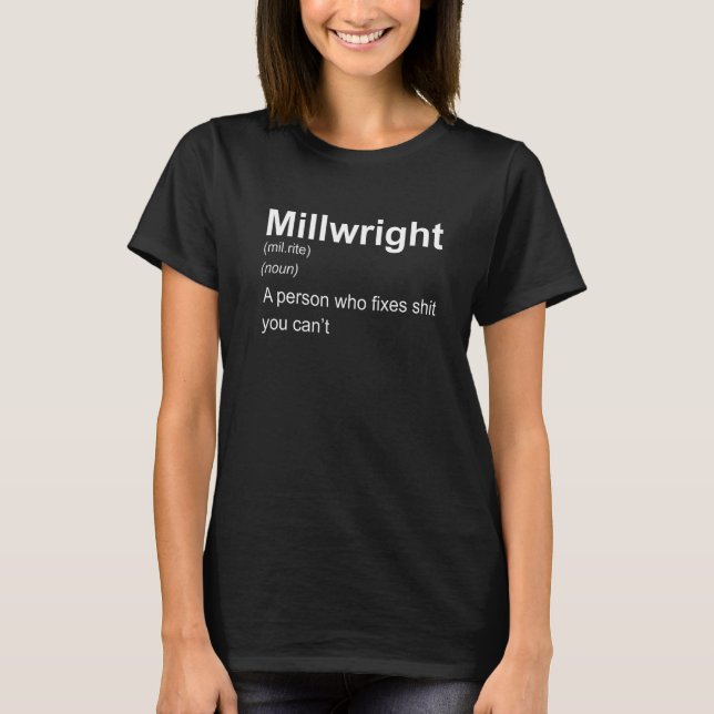 Camiseta "Milwright Definition", "Piada", citação humorísti (Frente)