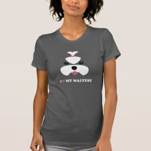 Camiseta Mim <3 meu maltês - cara da menina