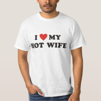 Camiseta Mim <3 meu t-shirt quente da esposa