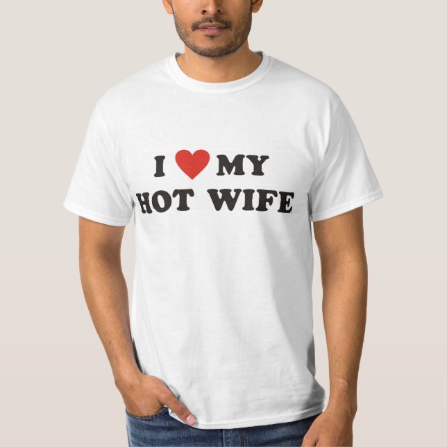 Camiseta Mim <3 meu t-shirt quente da esposa (Frente)