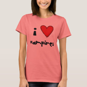 Camiseta Mim <3 vampiros - vermelho