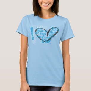 Camiseta Mim Aqua dos grafites do coração