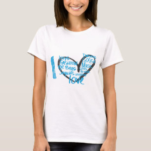 Camiseta Mim Aqua dos grafites do coração