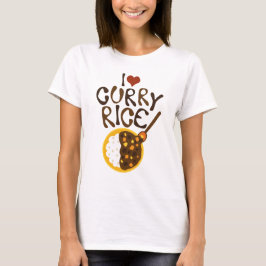 Camiseta Mim arroz de caril do coração (カレーライス)