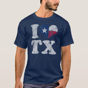 Camiseta Mim bandeira TX de Texas do coração