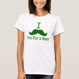 Camiseta mim bigode você para uma cerveja