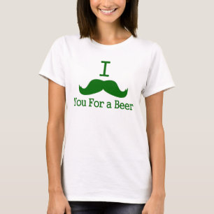 Camiseta mim bigode você para uma cerveja