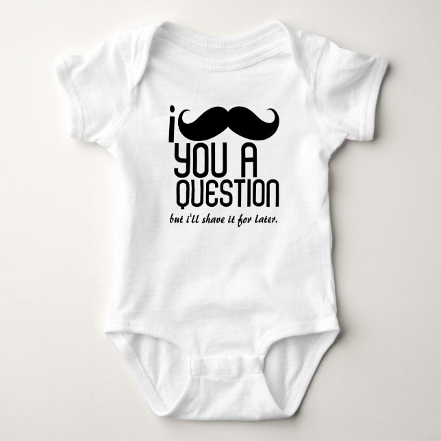 Camiseta Mim bigode você senhoras de uma pergunta 3/4 de (Frente)