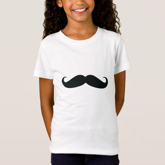 Camiseta Mim bigode você um Tshirt das meninas da pergunta (Frente)