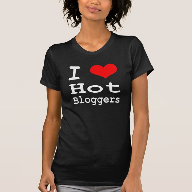 Camiseta mim bloggers quentes do coração (preto) (Frente)