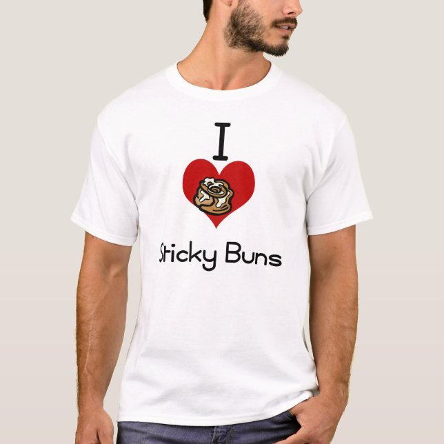 Camiseta Mim bolos pegajosos do coração-amor (Frente)