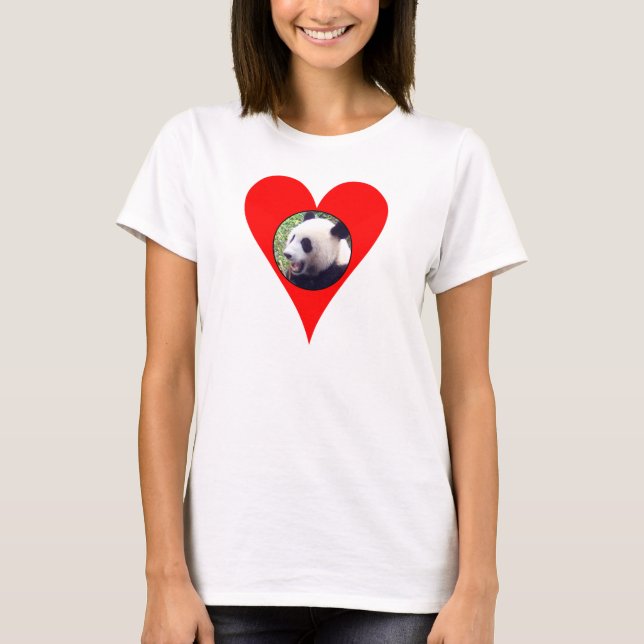 Camiseta mim boneca das senhoras das pandas do coração (Frente)