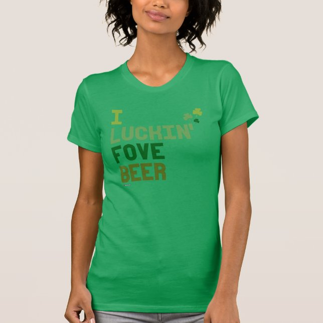 Camiseta Mim cerveja de Luckin Fove - design irlandês do (Frente)