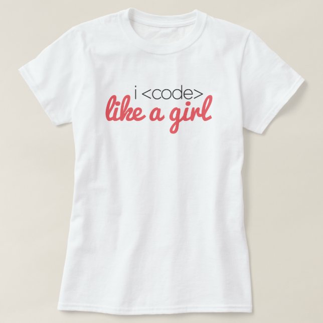 Camiseta Mim <code> como um T da menina (Frente do Design)