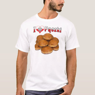 Camiseta Mim comida polonesa de Paczki do coração