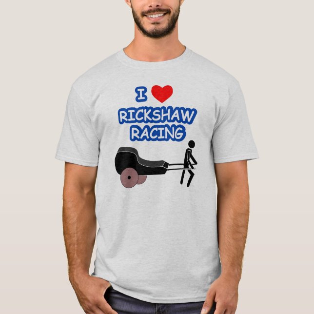 Camiseta Mim COMPETÊNCIA do RICKSHAW do coração (Frente)