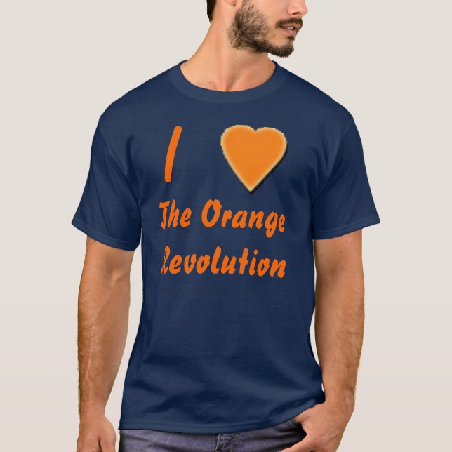 Camiseta Mim (coração) a revolução alaranjada (Frente)