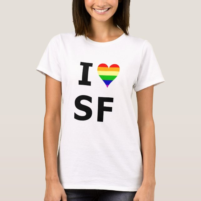 Camiseta Mim coração alegre San Francisco (Frente)