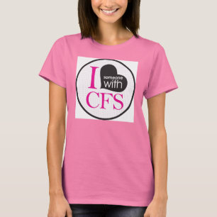 Camiseta Mim {coração} alguém com CFS (rosa)