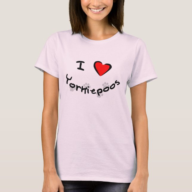 Camiseta Mim coração - amor Yorkiepoos (Frente)