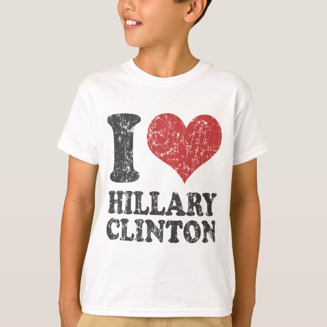 Camiseta Mim coração Hillary Clinton retro (Frente)