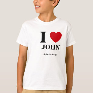 Camiseta Mim coração John, T dos miúdos