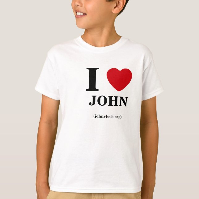 Camiseta Mim coração John, T dos miúdos (Frente)