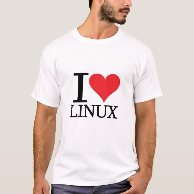 Camiseta Mim coração Linux (Frente)