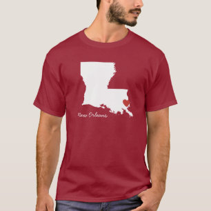 Camiseta Mim coração Louisiana - cidade customizável