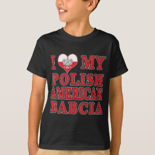 Camiseta Mim coração meu americano polonês Babcia