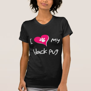 Camiseta Mim coração meu Pug preto
