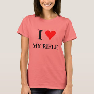 Camiseta Mim coração meu rifle
