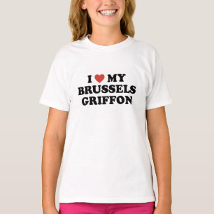 Camiseta Mim coração meu t-shirt de Bruxelas Griffon