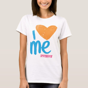 Camiseta Mim coração mim Alaranjado-Aqua