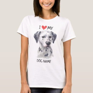 Camiseta Mim coração minha aguarela Dalmatian do animal de