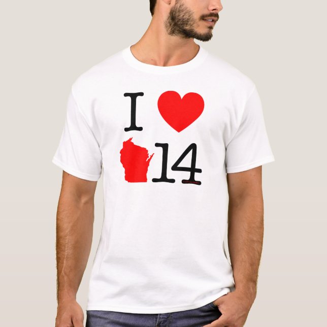 Camiseta Mim coração Wisconsin 14 (Frente)