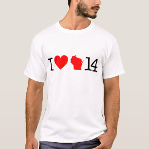 Camiseta Mim coração Wisconsin 14