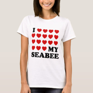 Camiseta Mim (corações) meu Seabee