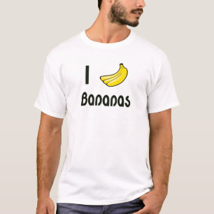 Camiseta Mim design engraçado das bananas do coração