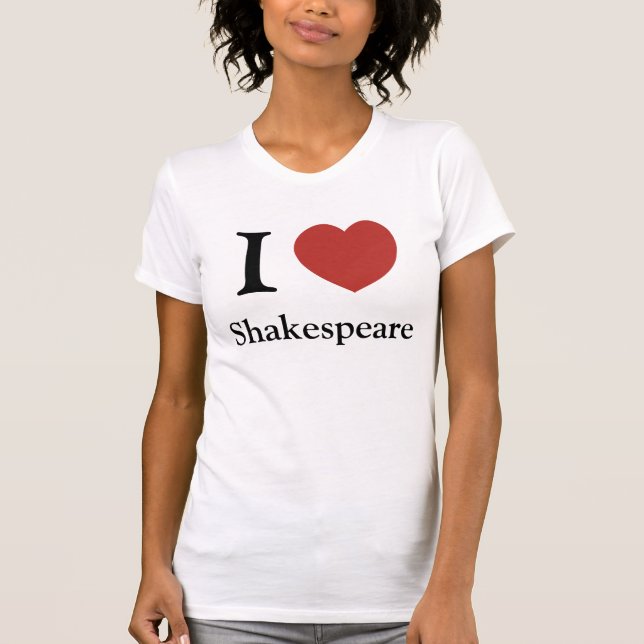 Camiseta Mim fêmea de Shakespeare do coração (Frente)