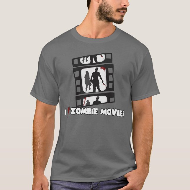 Camiseta Mim filmes do zombi do coração (Frente)
