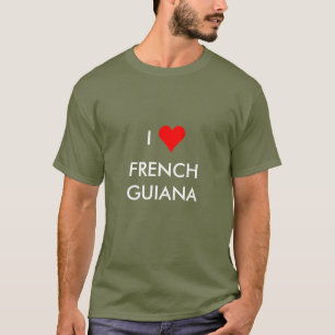 Camiseta mim Guiana Francesa do coração