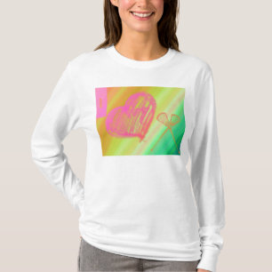 Camiseta Mim Hoodie cabido RELAXADO do coração