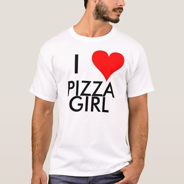Camiseta Mim menina da pizza do coração (Frente)