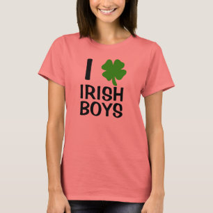 Camiseta Mim meninos do irlandês do coração