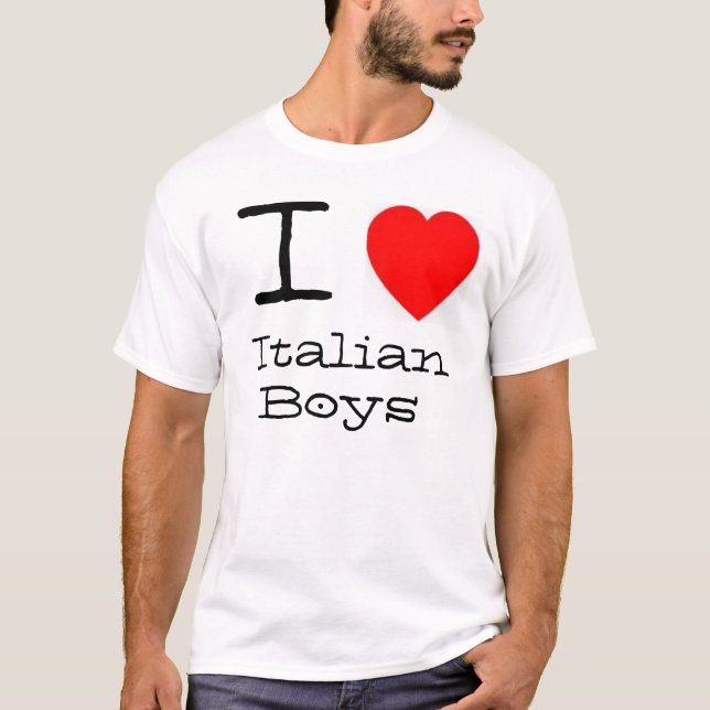 Camiseta Mim meninos do italiano do *heart* (Frente)