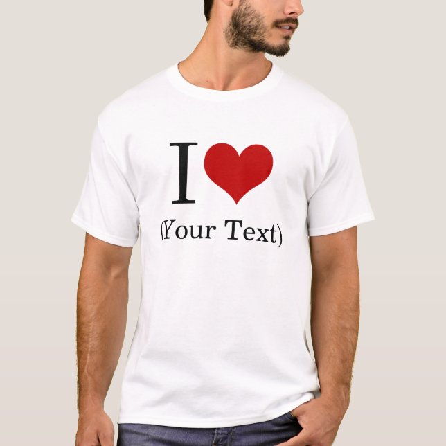 Camiseta Mim modelo do coração (adicione seu próprio texto (Frente)