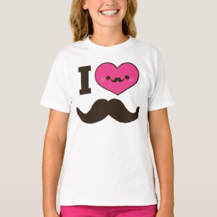 Camiseta Mim Moustaches do coração